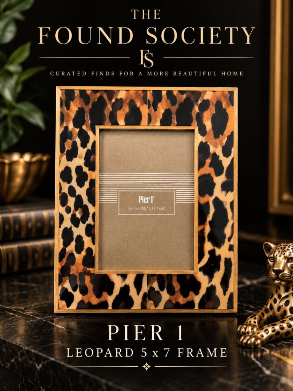 Pier 1 Leopard Print 5x7 Picture Frame Animal Print Home Decor
